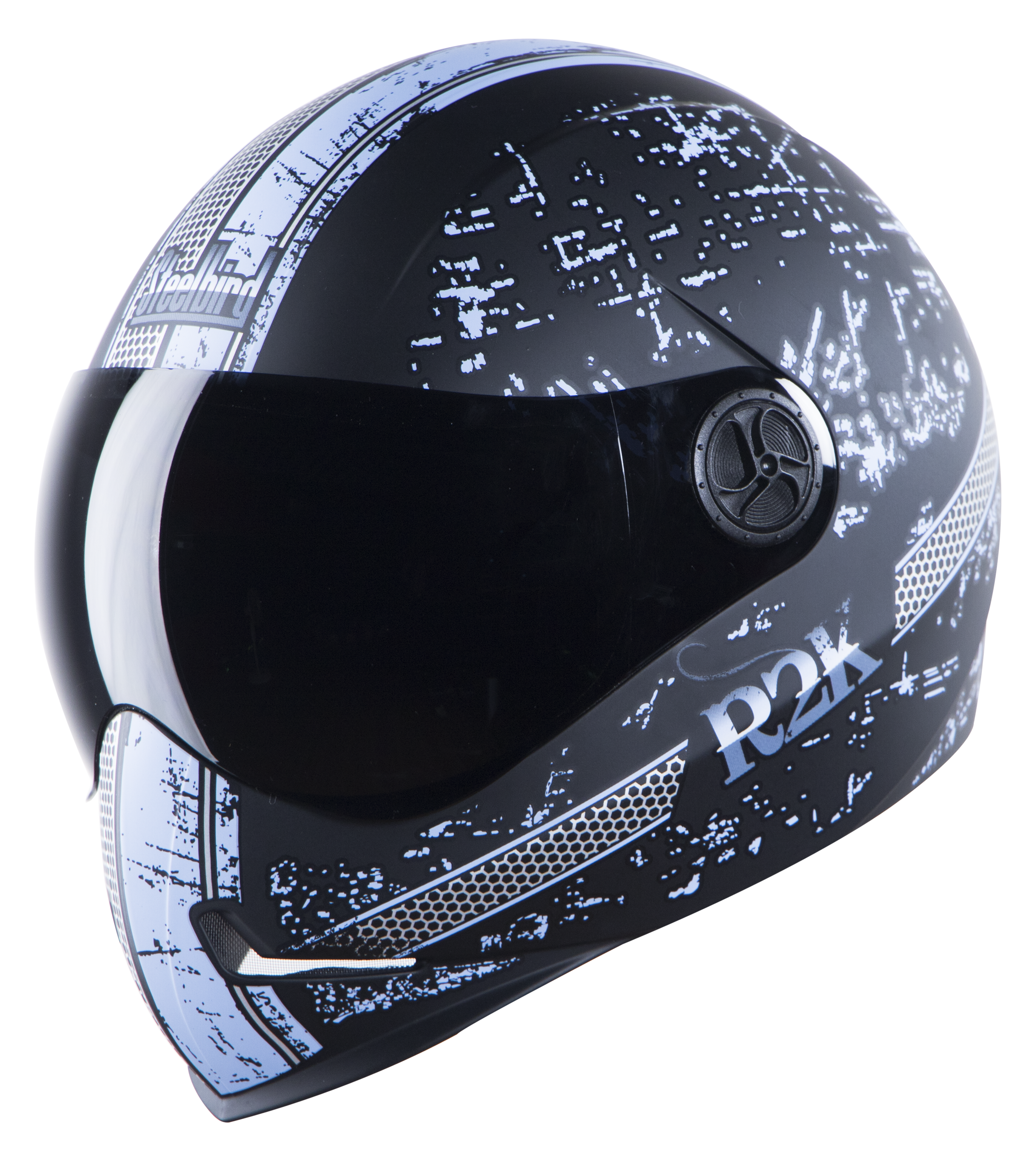 SBH-1 Adonis R2K Glossy Black With Light Blue( Fitted With Clear Visor Extra Smoke Visor Free)